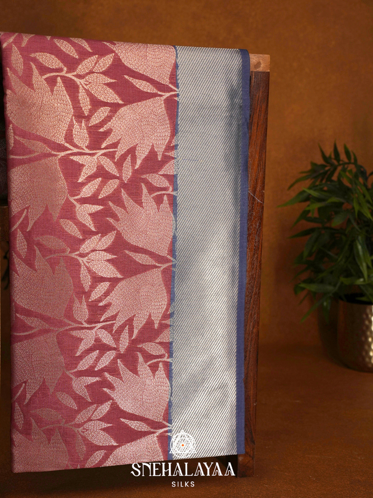 Maroon Jute Saree