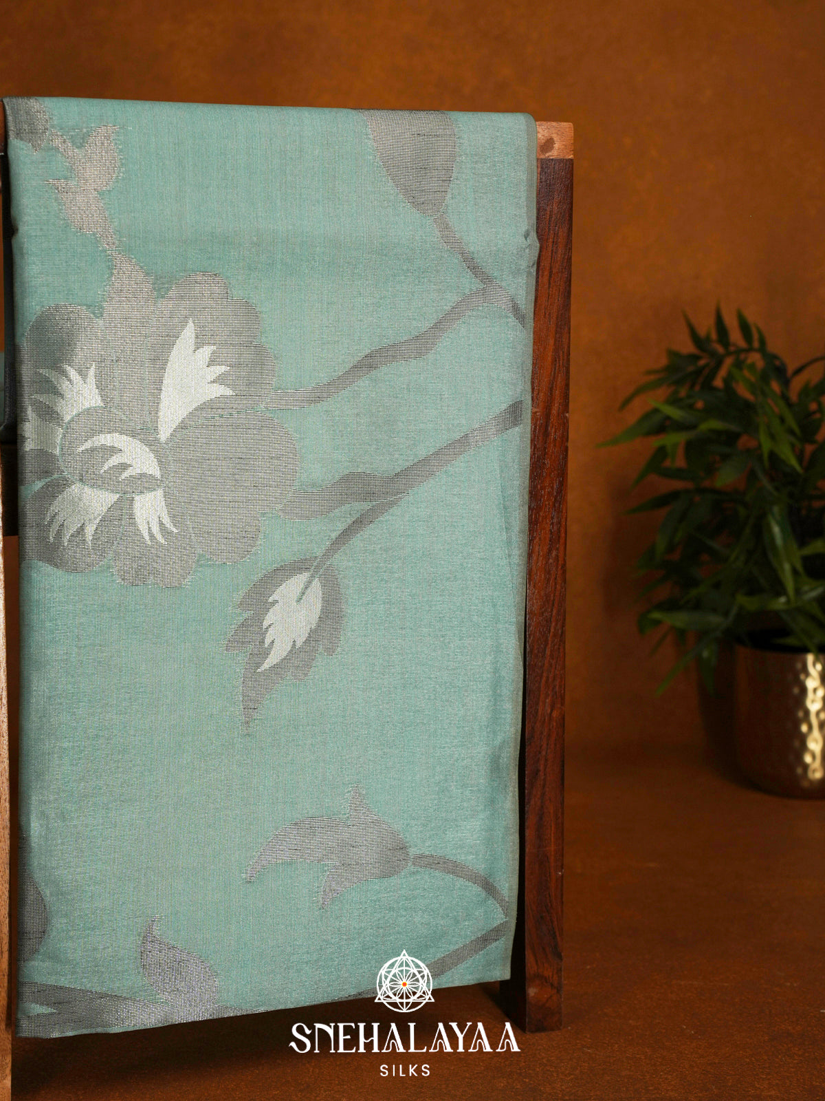 Seafoam Green Jute Saree
