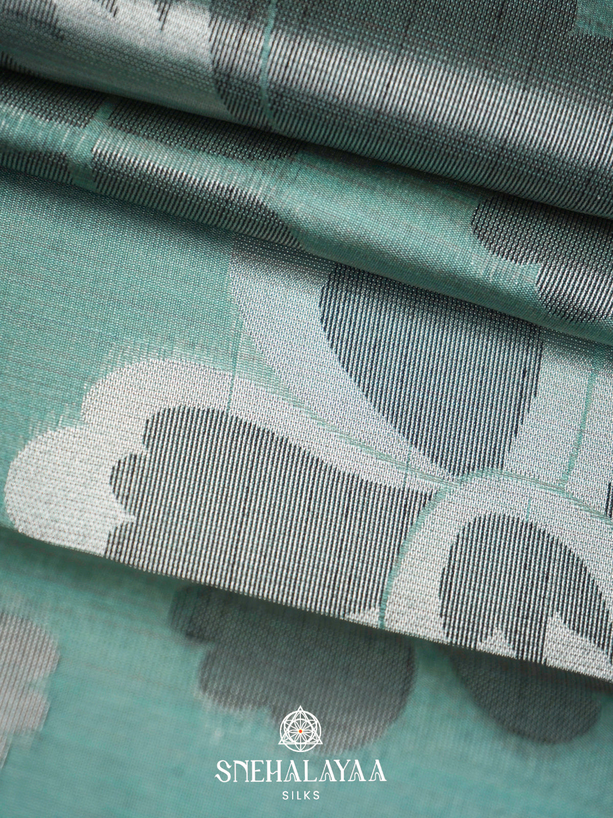 Seafoam Green Jute Saree