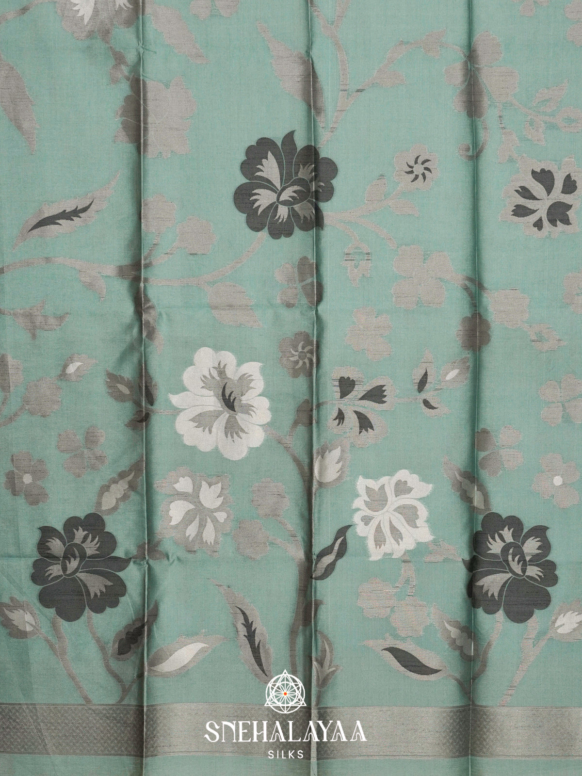 Seafoam Green Jute Saree