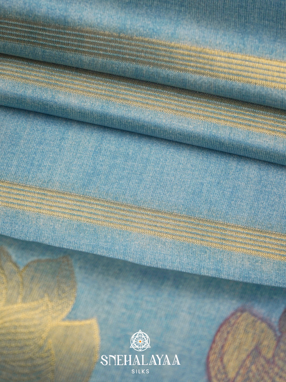 Sky Blue Jute Saree