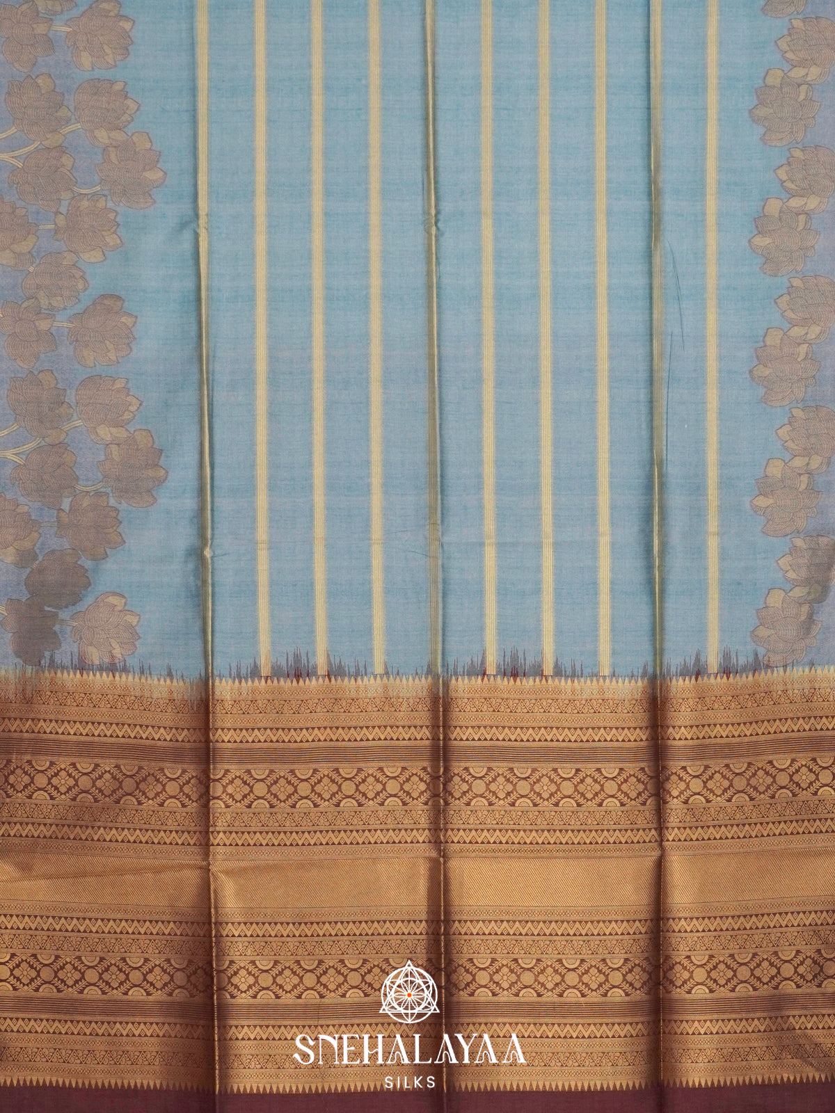 Sky Blue Jute Saree