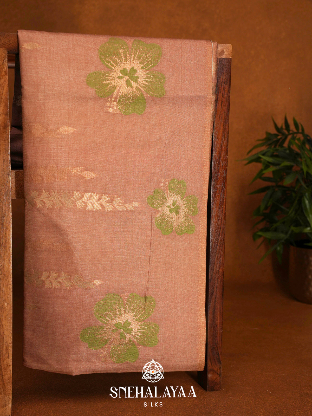 Coral Peach Jute Saree