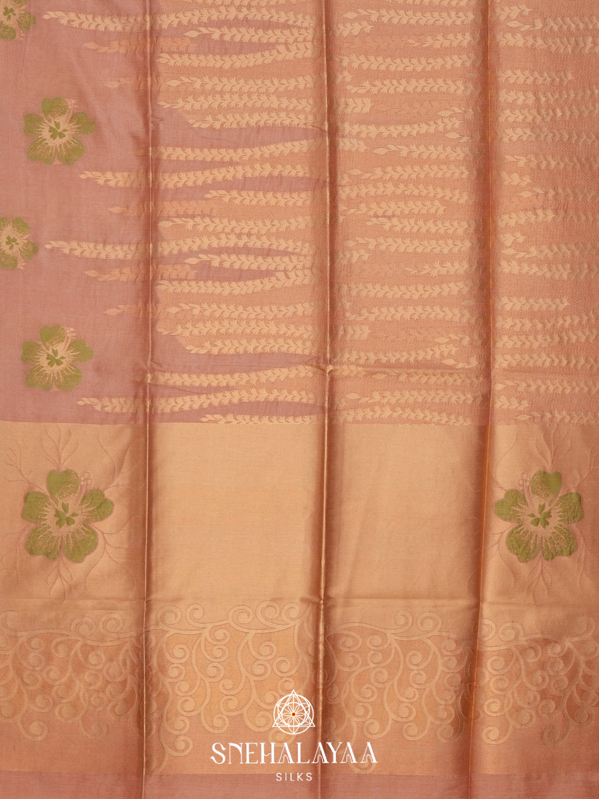 Coral Peach Jute Saree