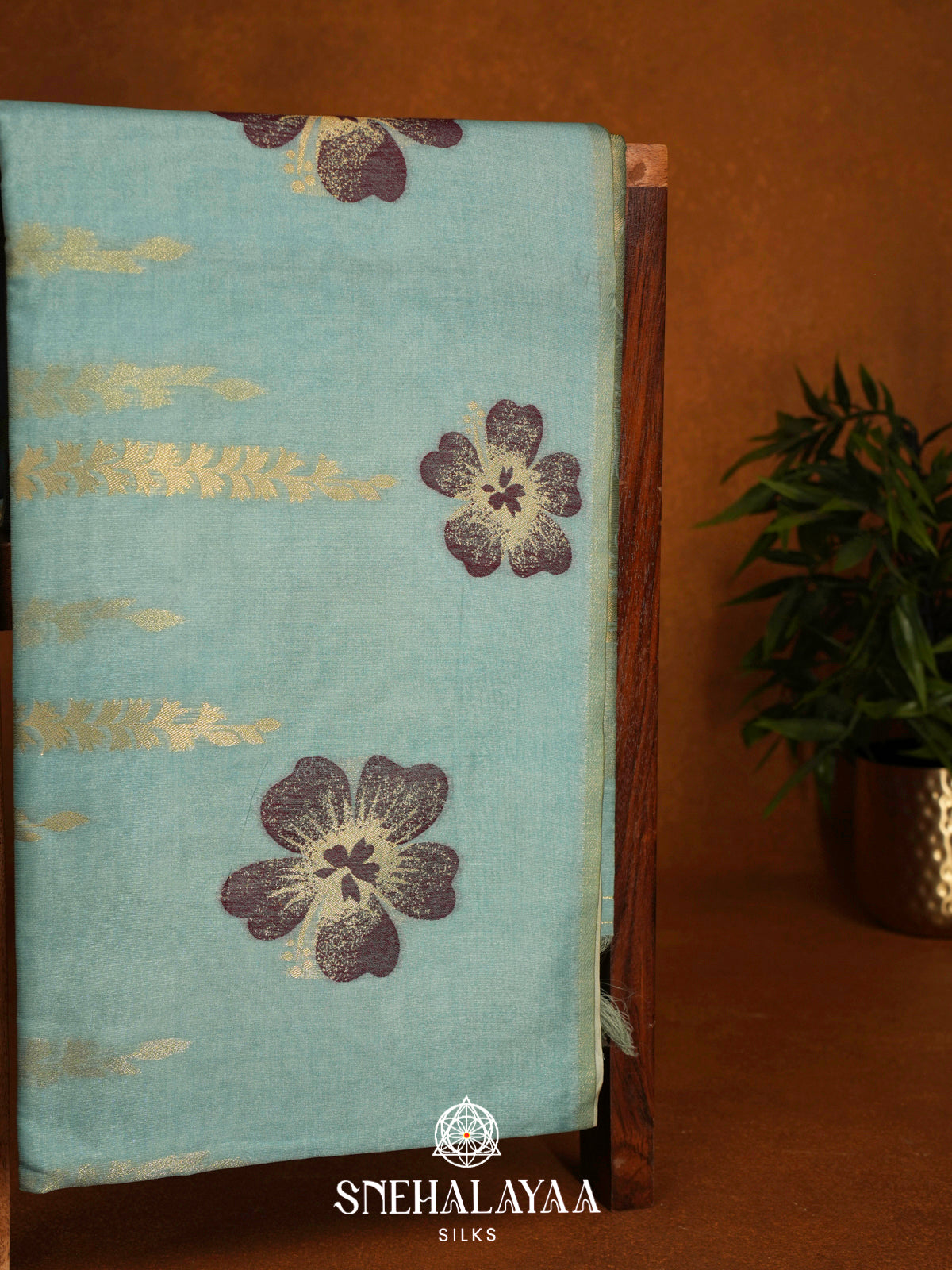 Aqua Blue Jute Saree