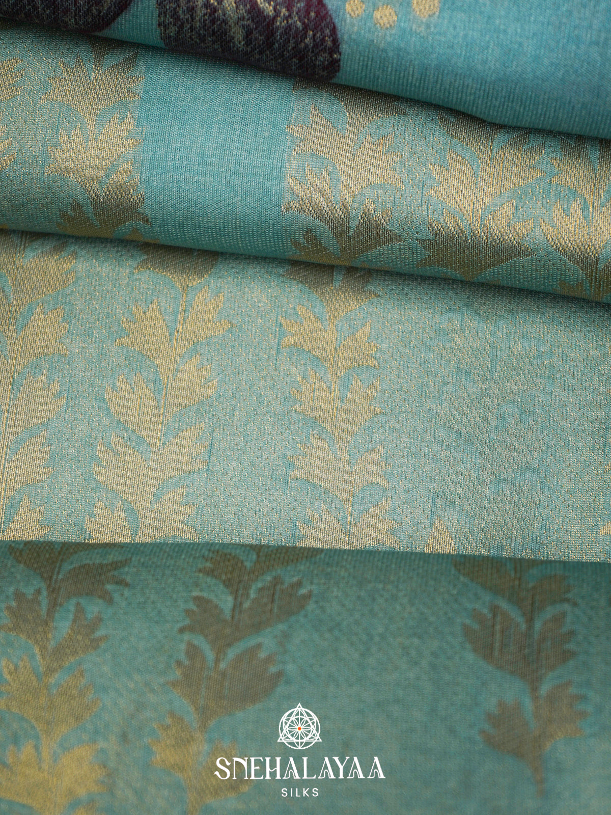 Aqua Blue Jute Saree