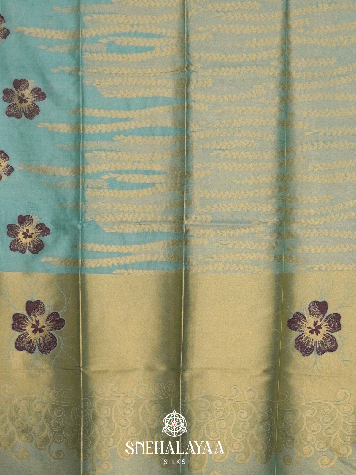 Aqua Blue Jute Saree