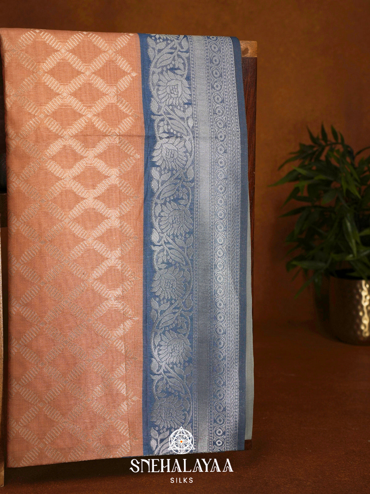 Peach Jute Saree