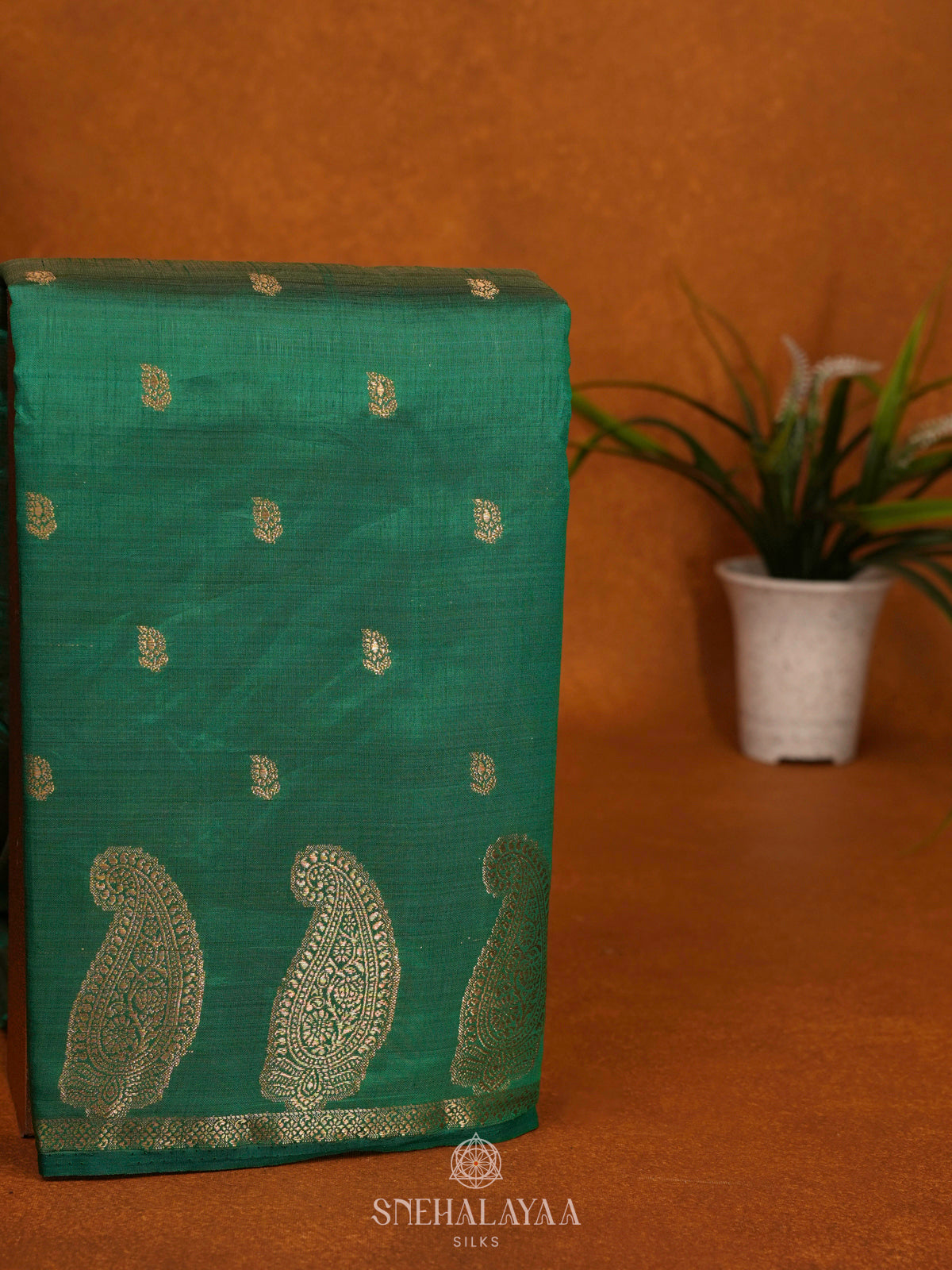 Green Raw Silk Saree