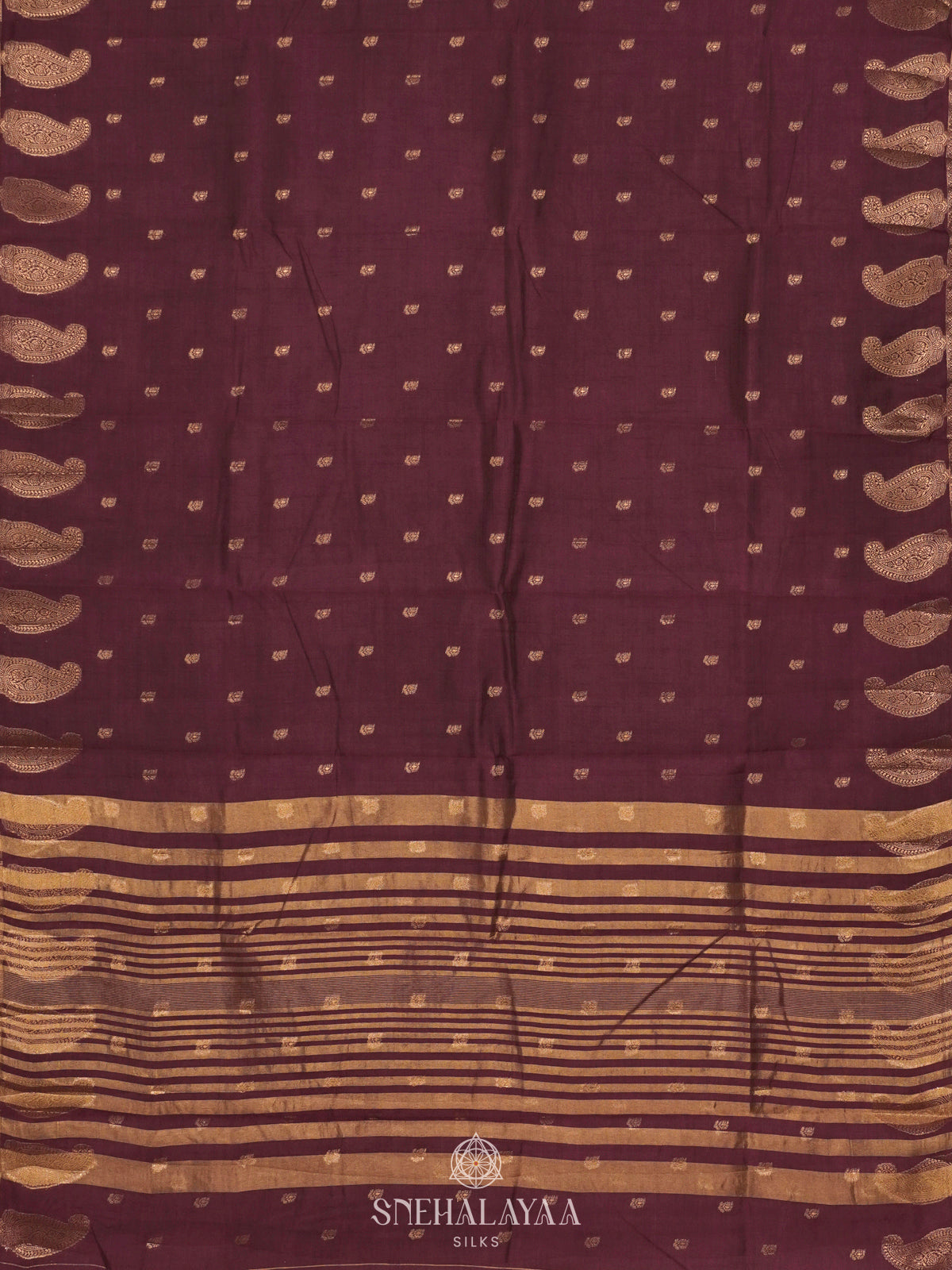 Burgundy Raw Silk Saree