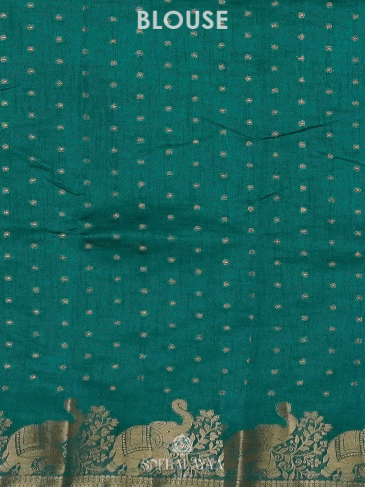 Teal Blue Raw Silk Saree