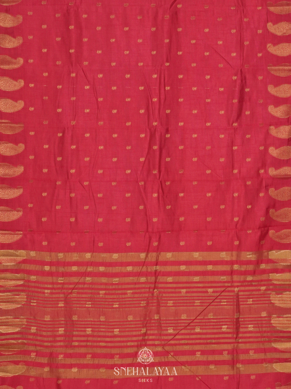 Ruby Red Raw Silk Saree