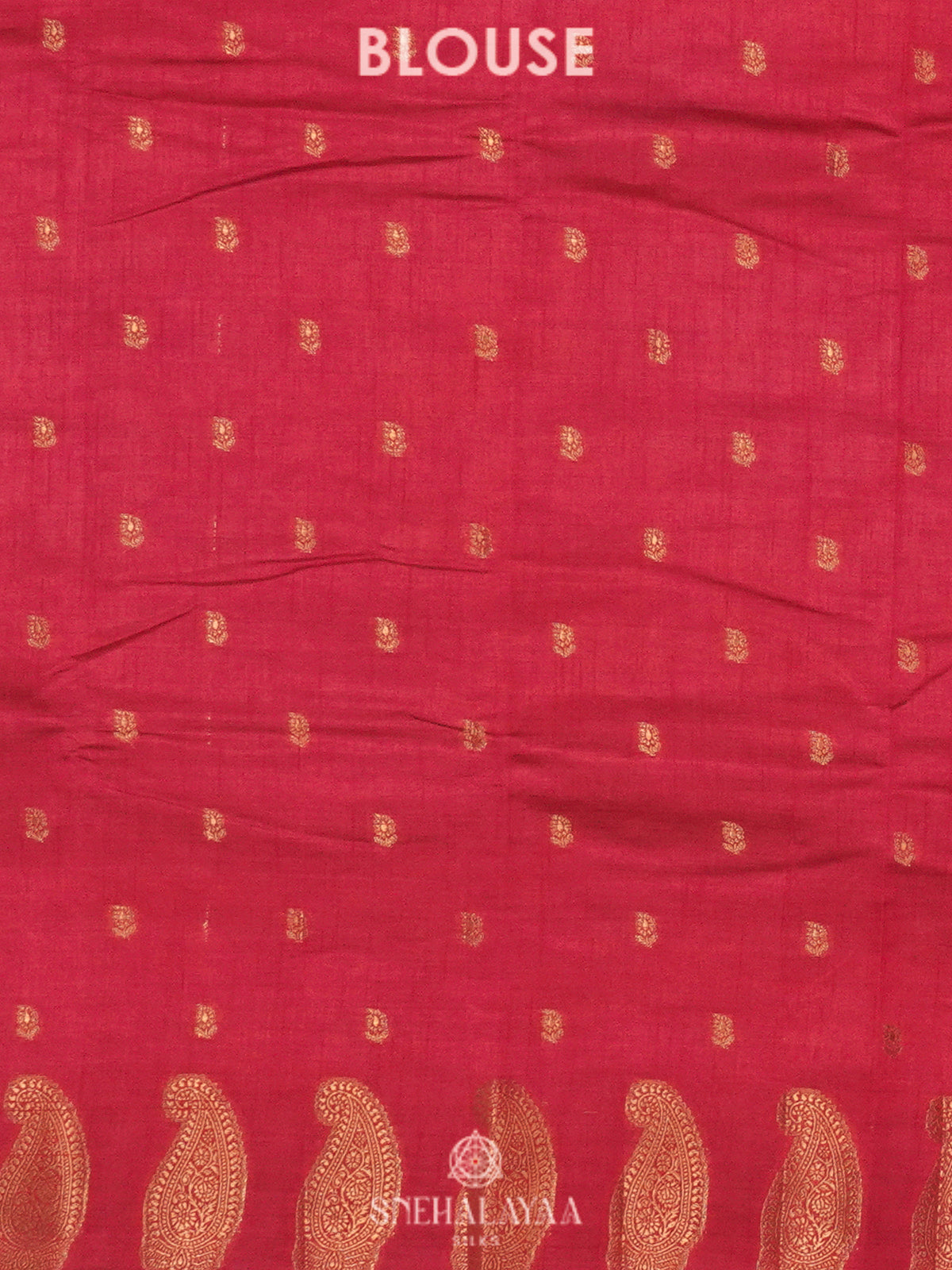 Ruby Red Raw Silk Saree