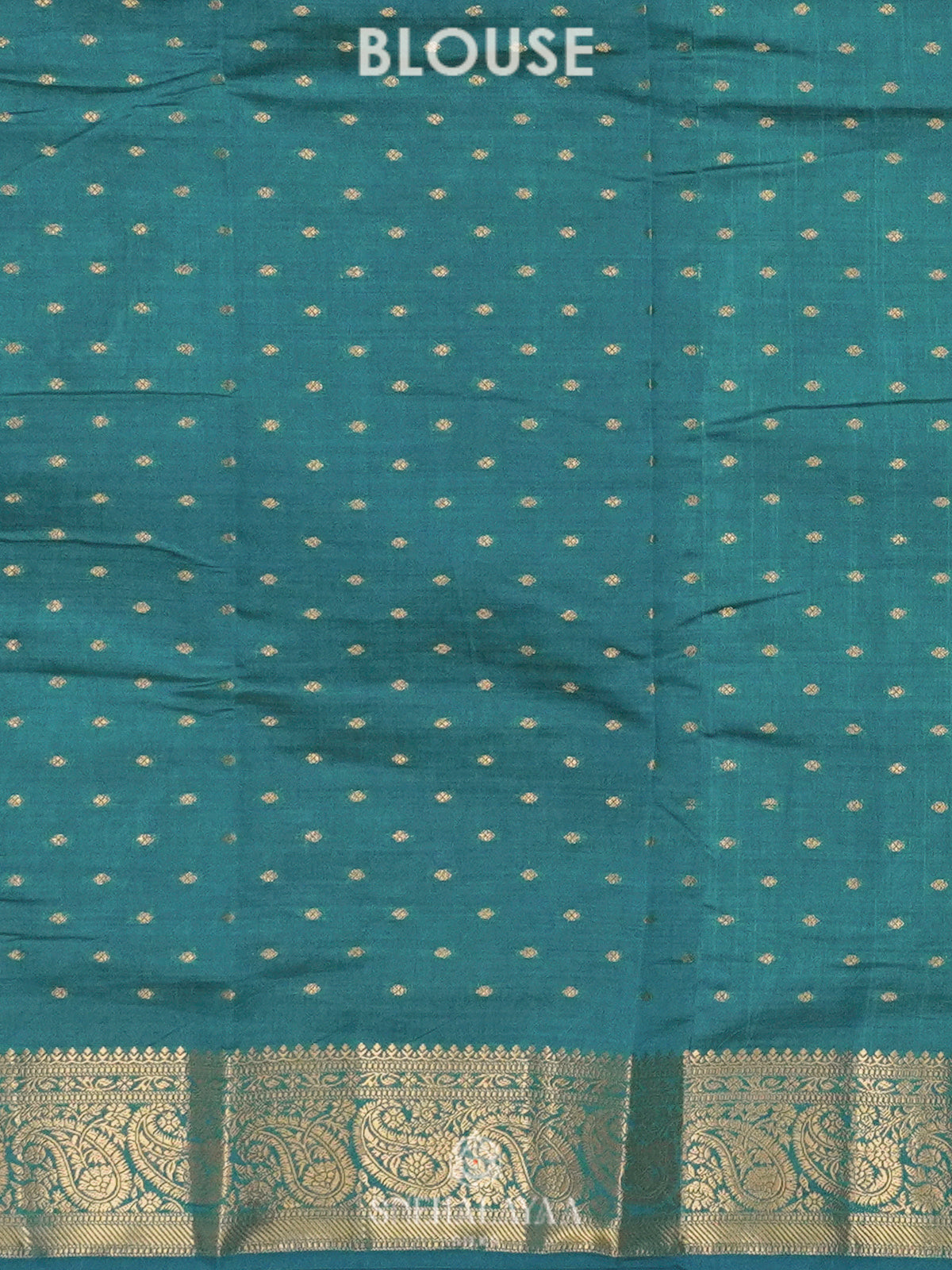 Teal Blue Raw Silk Saree
