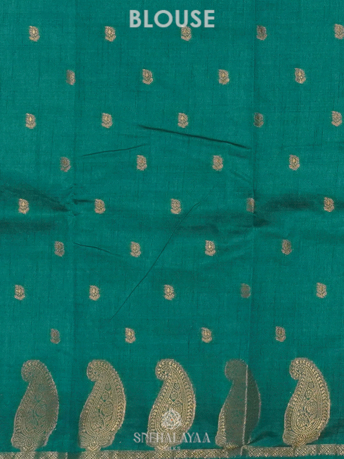 Teal Blue Raw Silk Saree
