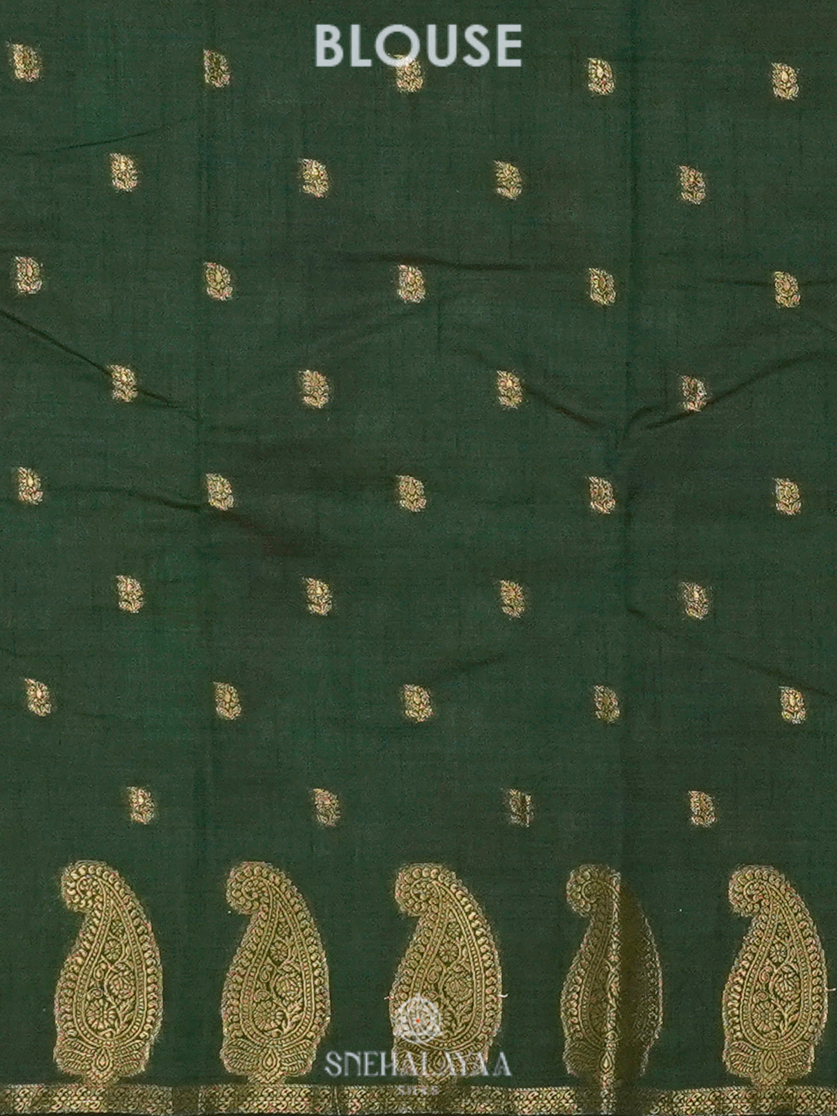 Forest Green Raw Silk Saree