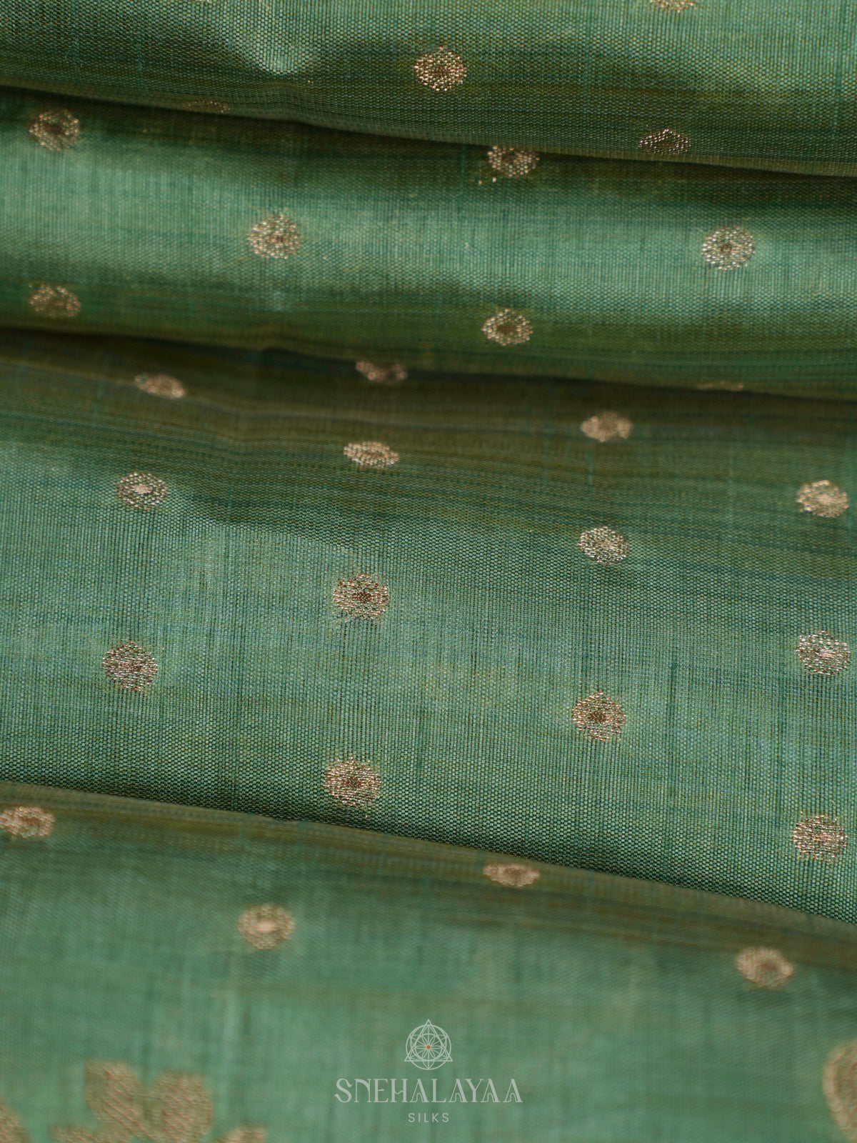 Mint Green Raw Silk Saree