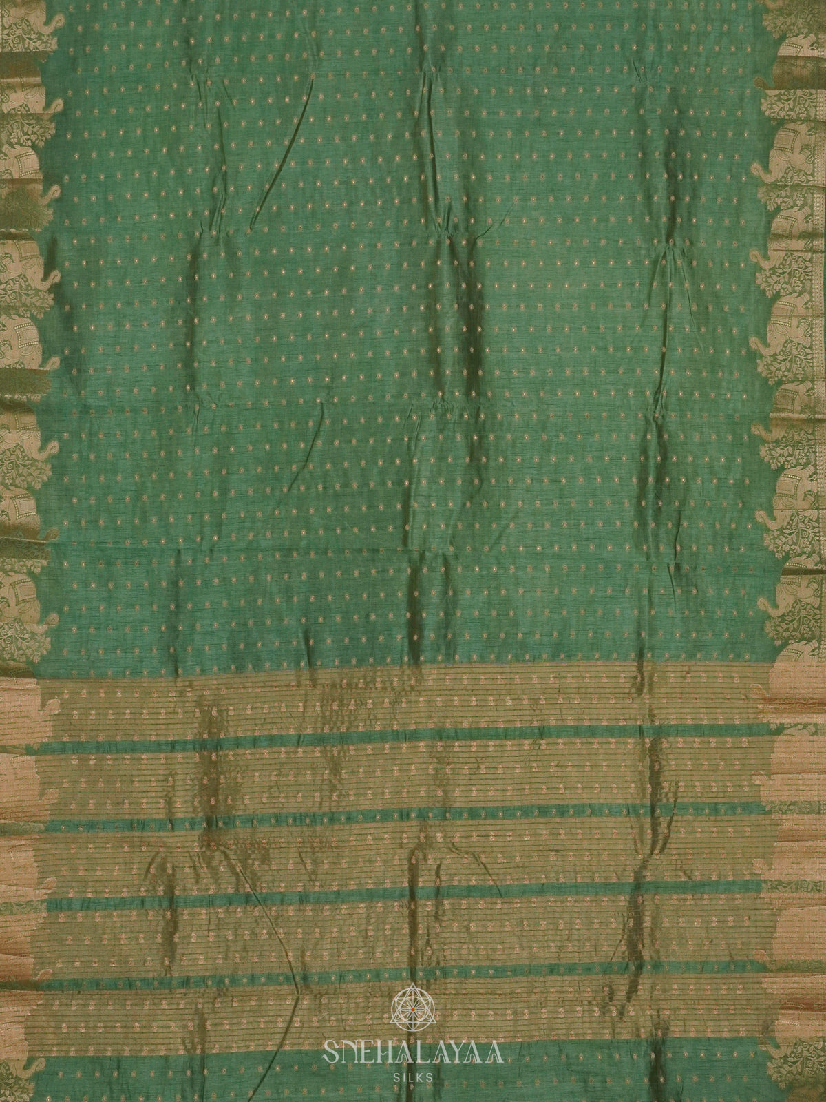 Mint Green Raw Silk Saree