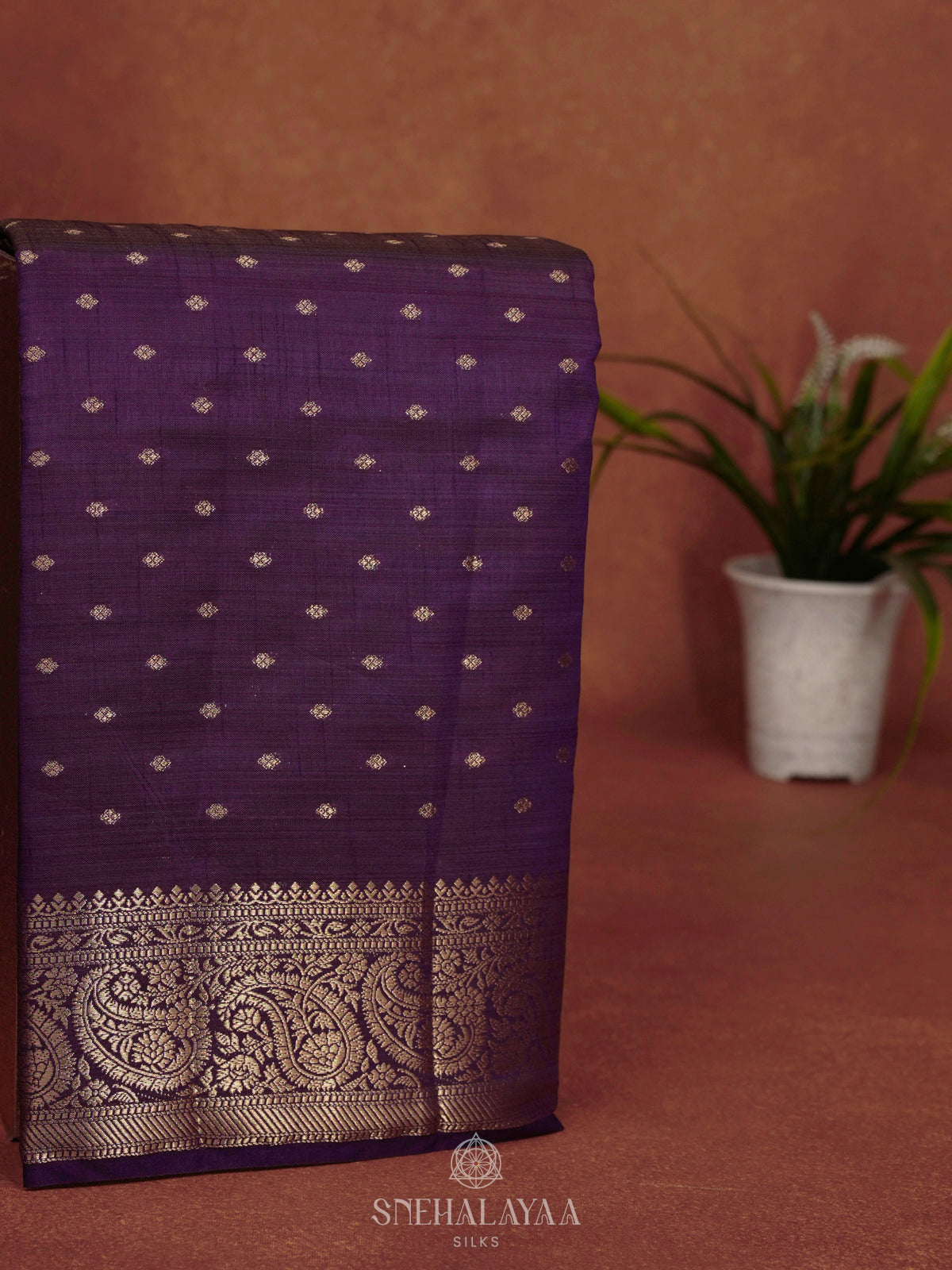 Purple Raw Silk Saree