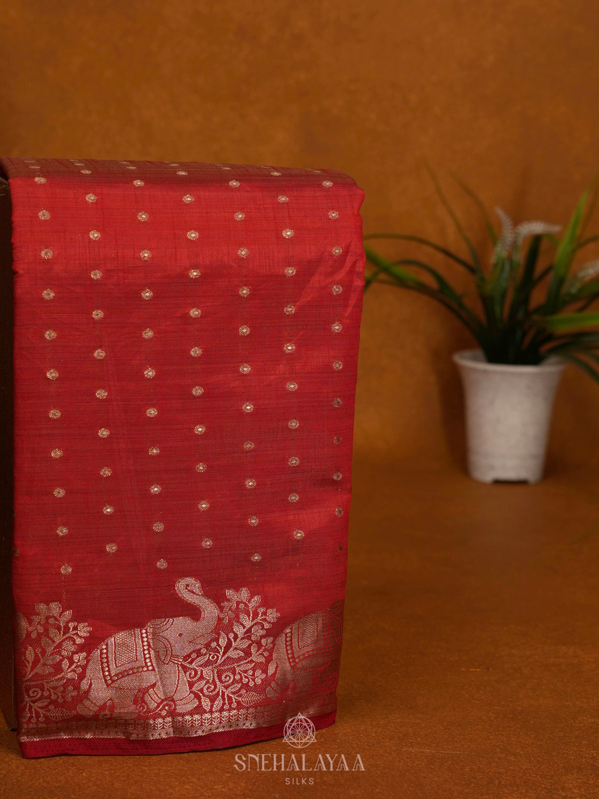 Red Raw Silk Saree
