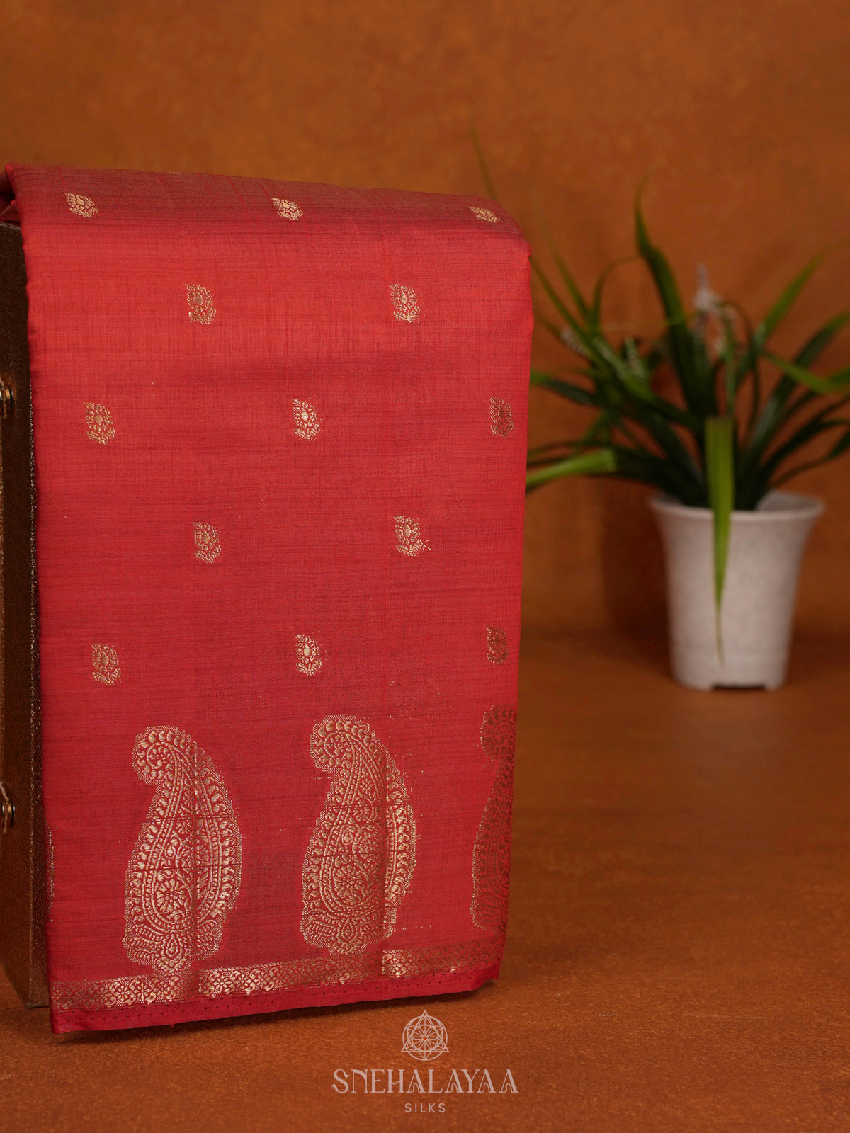 Red Raw Silk Saree