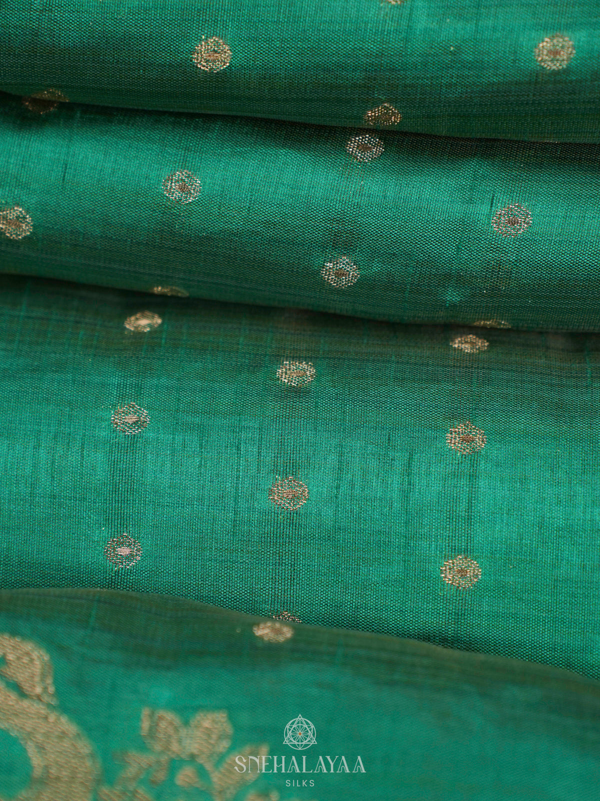 Emerald Green Raw Silk Saree