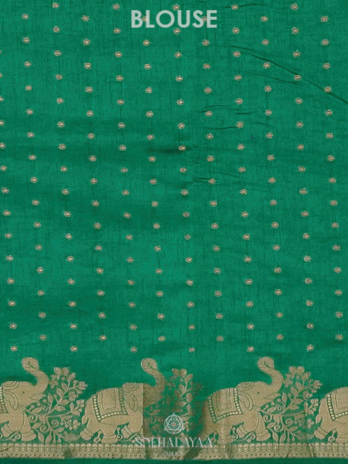 Emerald Green Raw Silk Saree