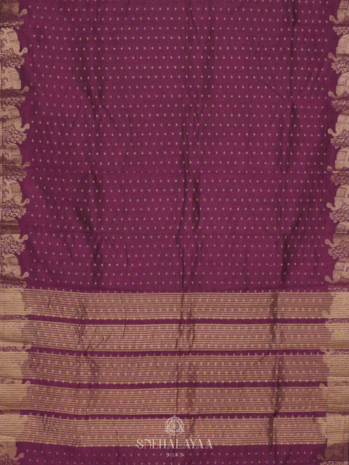 Wine Raw Silk Saree
