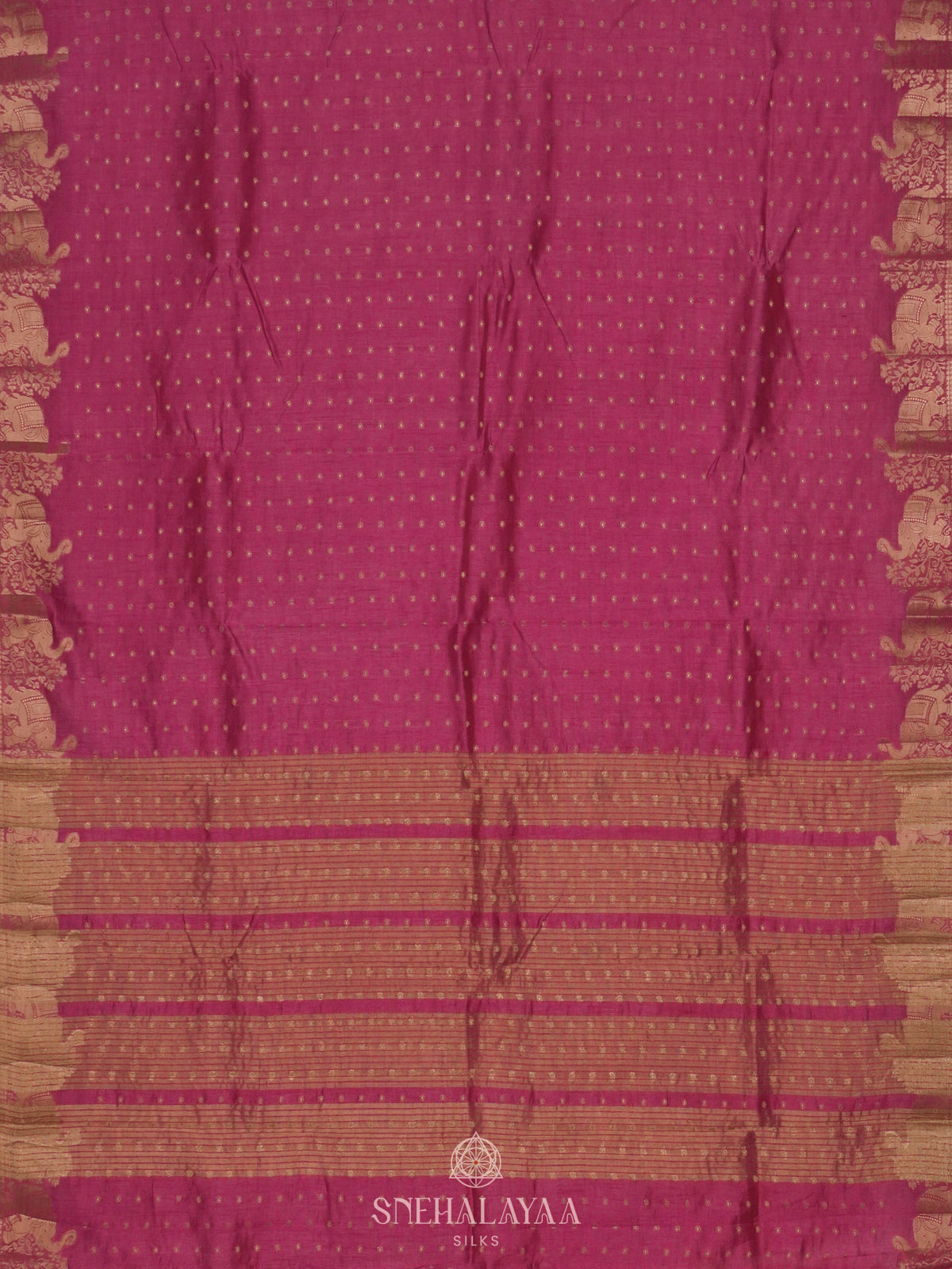 Magenta Pink Raw Silk Saree