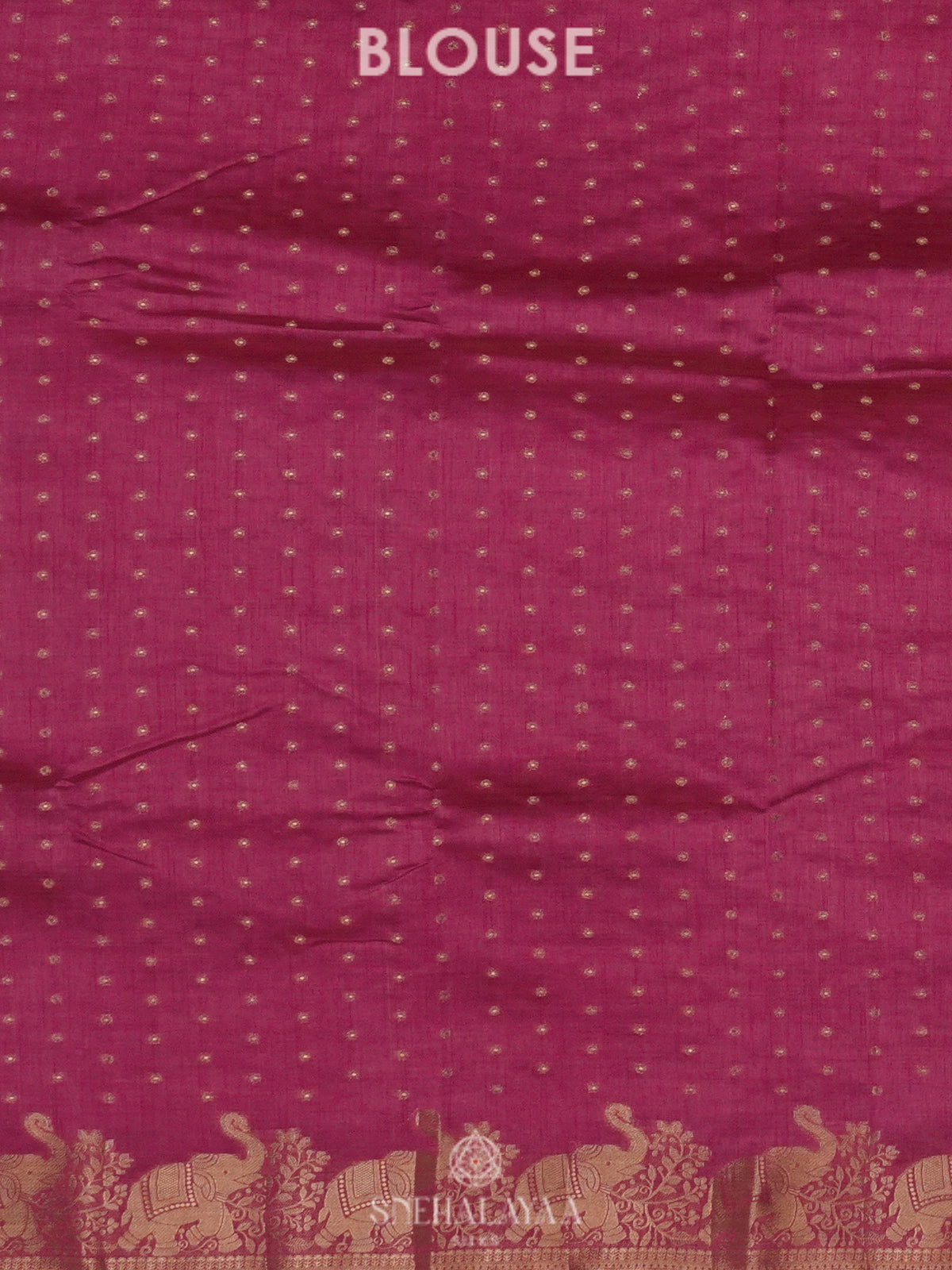 Magenta Pink Raw Silk Saree