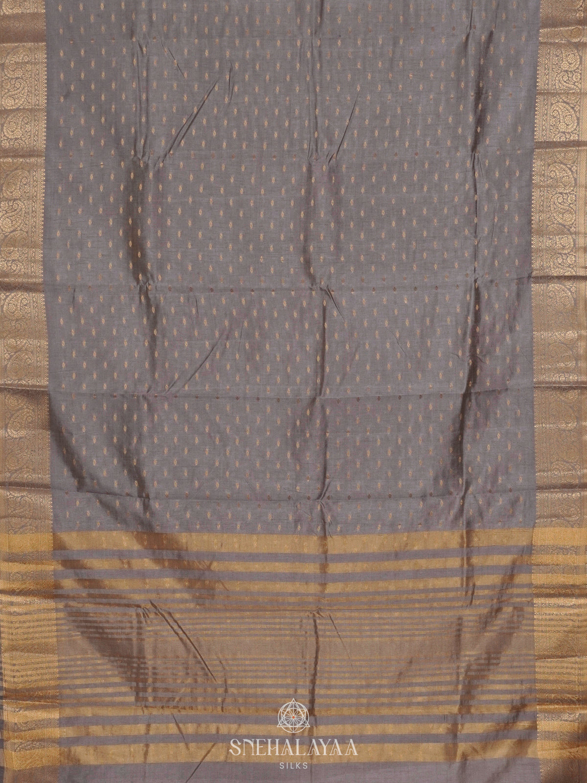 Grey Raw Silk Saree