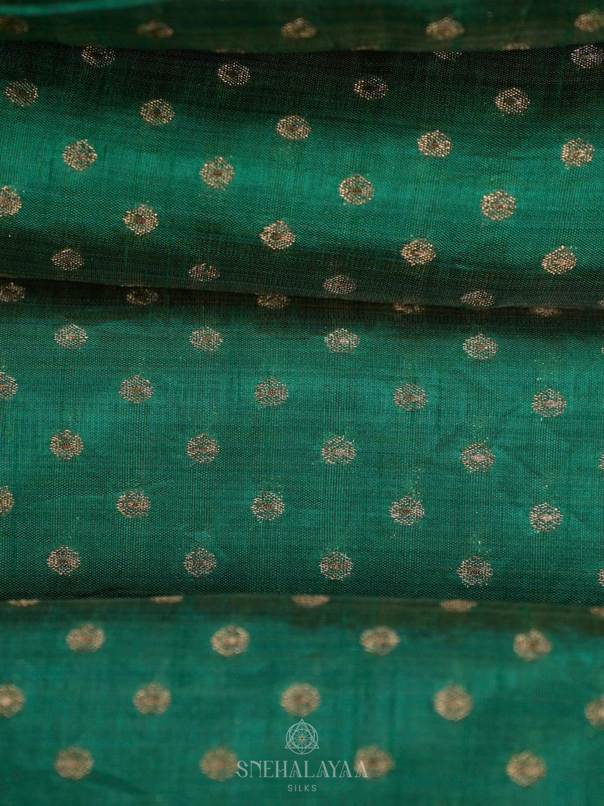 Emerald Green Raw Silk Saree
