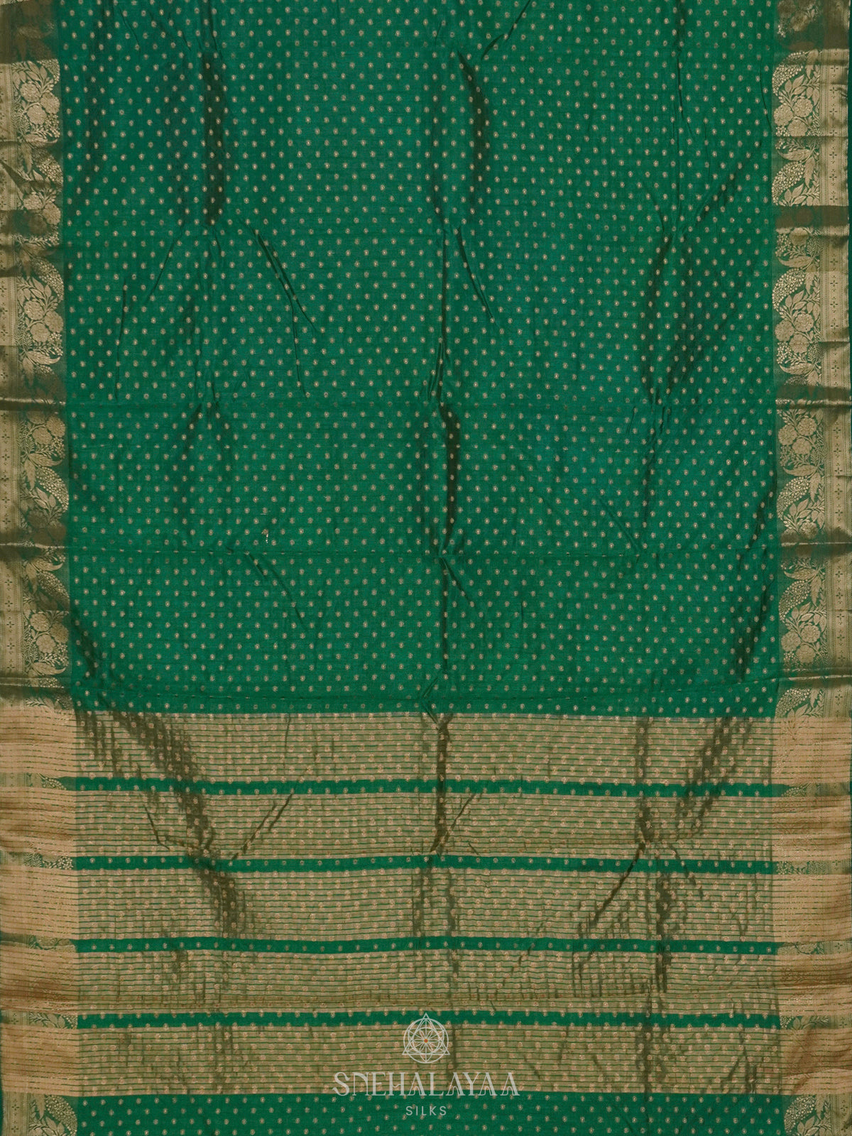 Emerald Green Raw Silk Saree