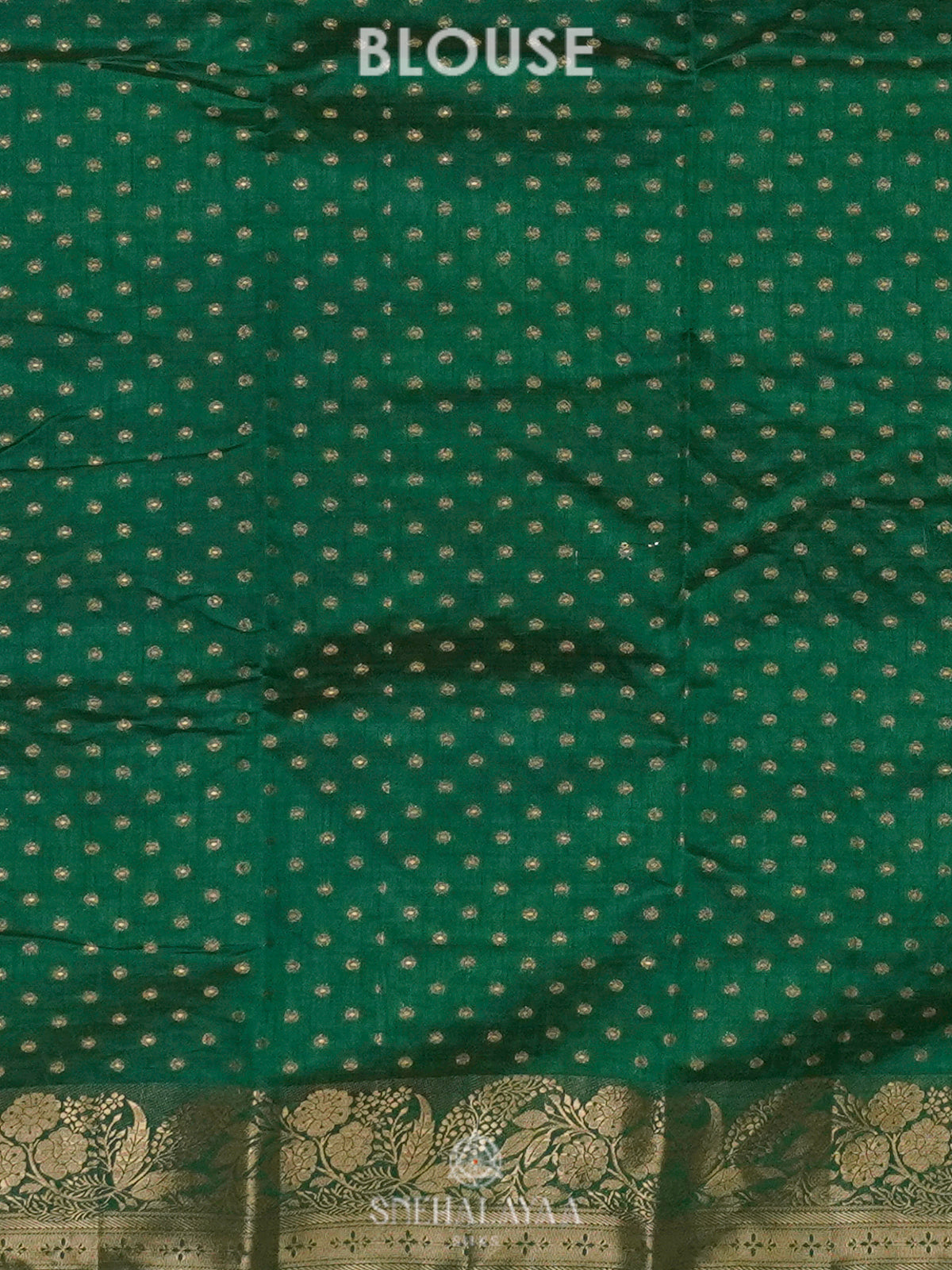 Emerald Green Raw Silk Saree
