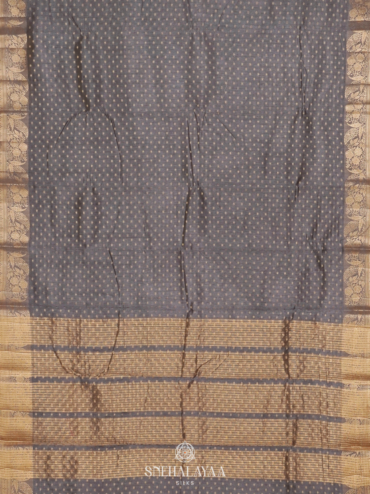 Grey Raw Silk Saree