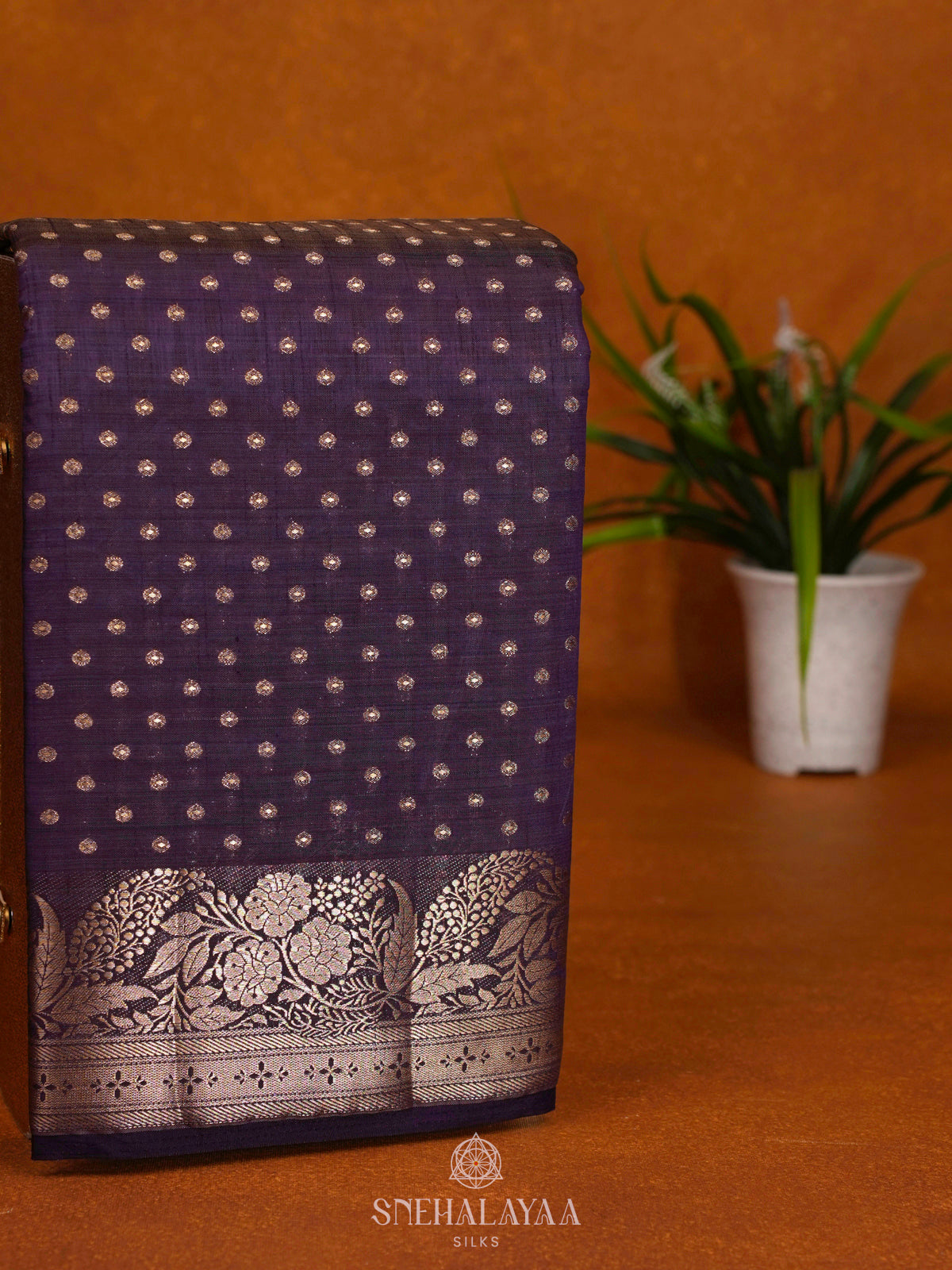 Purple Raw Silk Saree