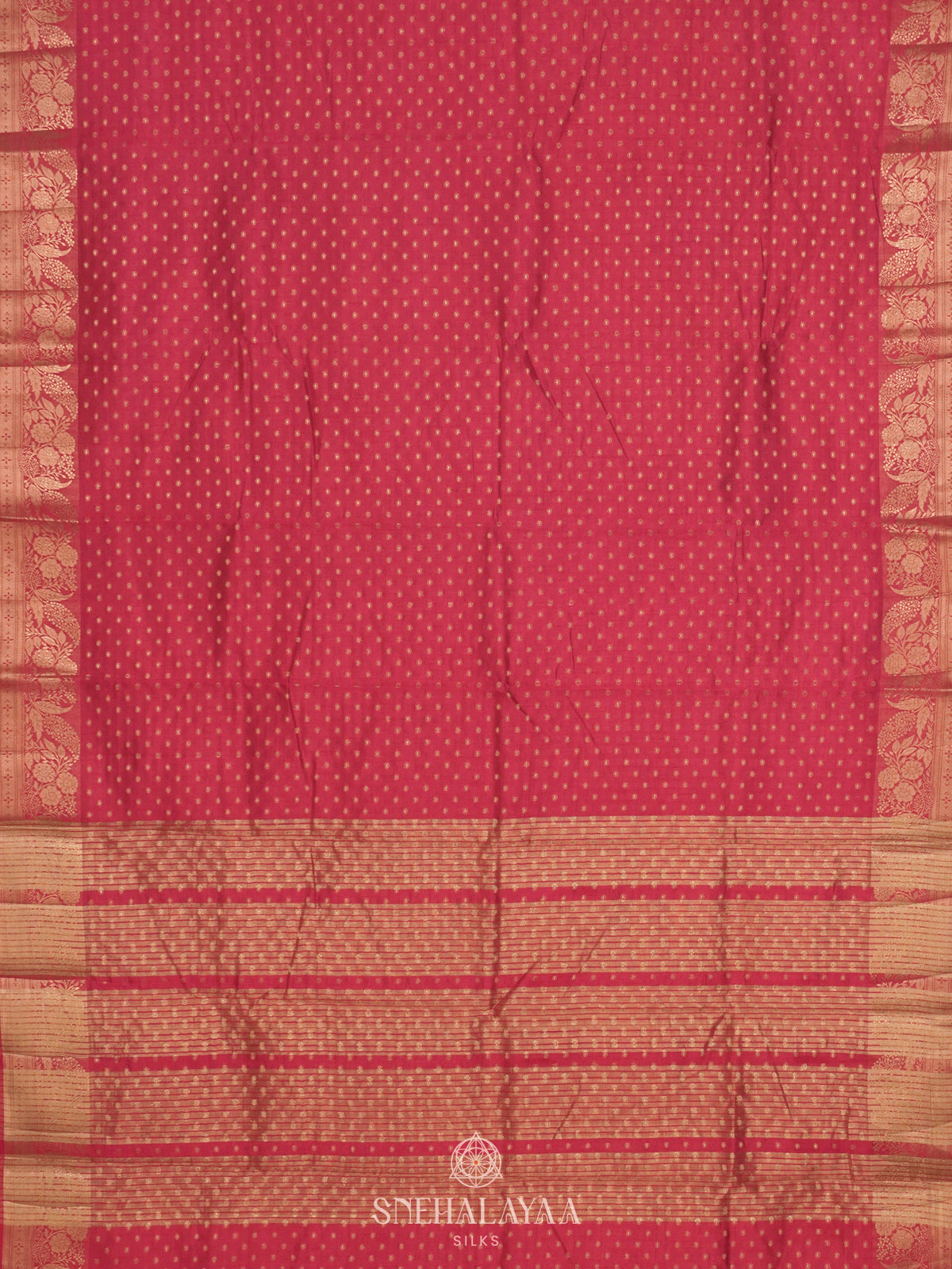 Ruby Red Raw Silk Saree