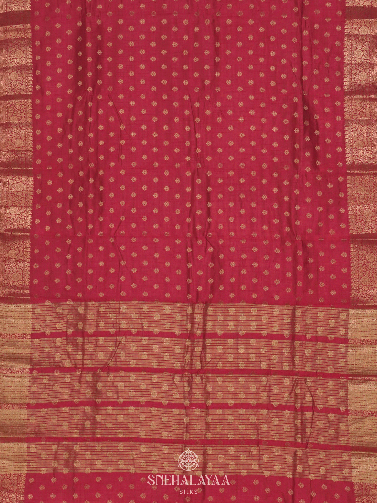 Ruby Red Raw Silk Saree