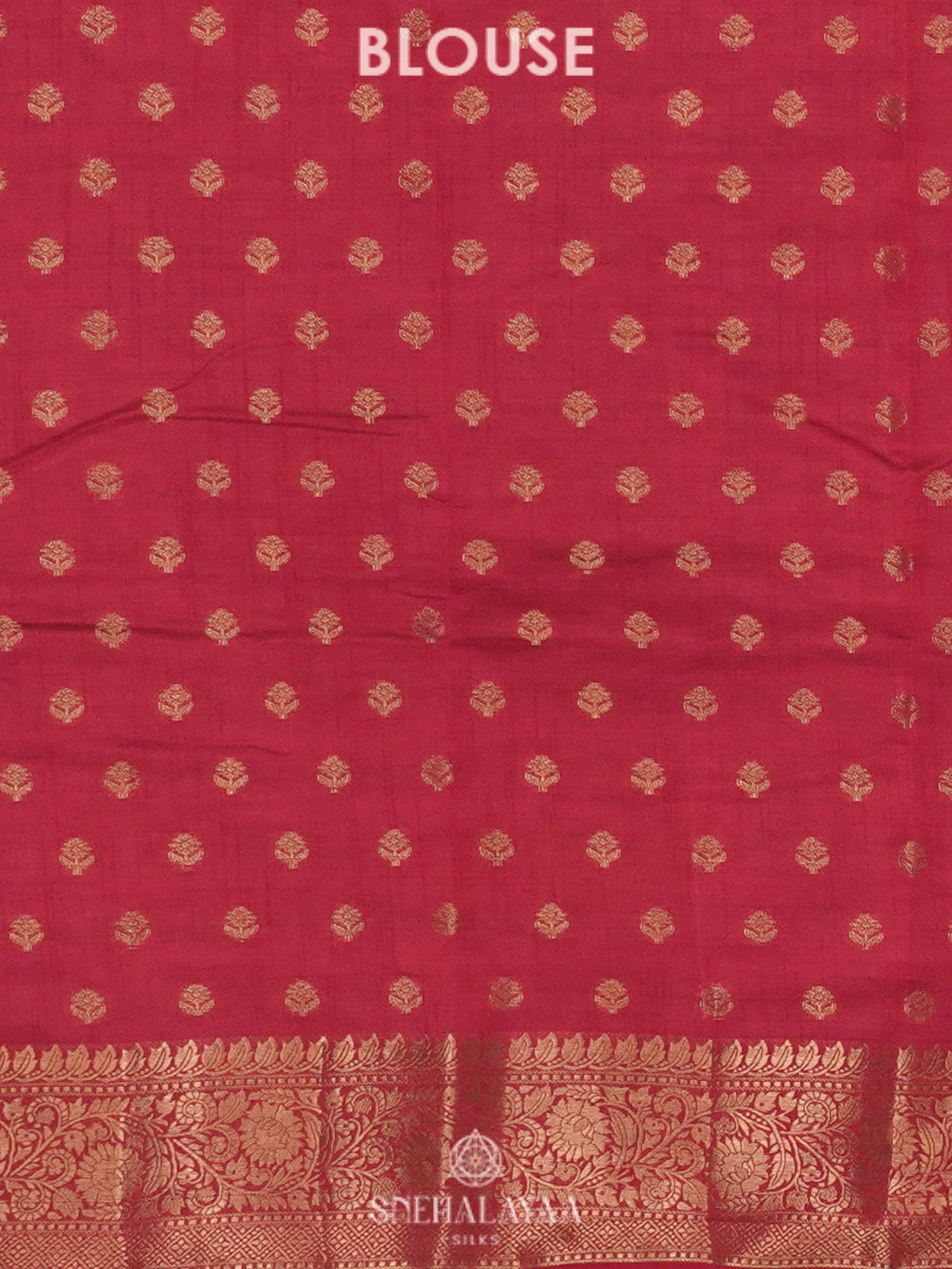 Ruby Red Raw Silk Saree