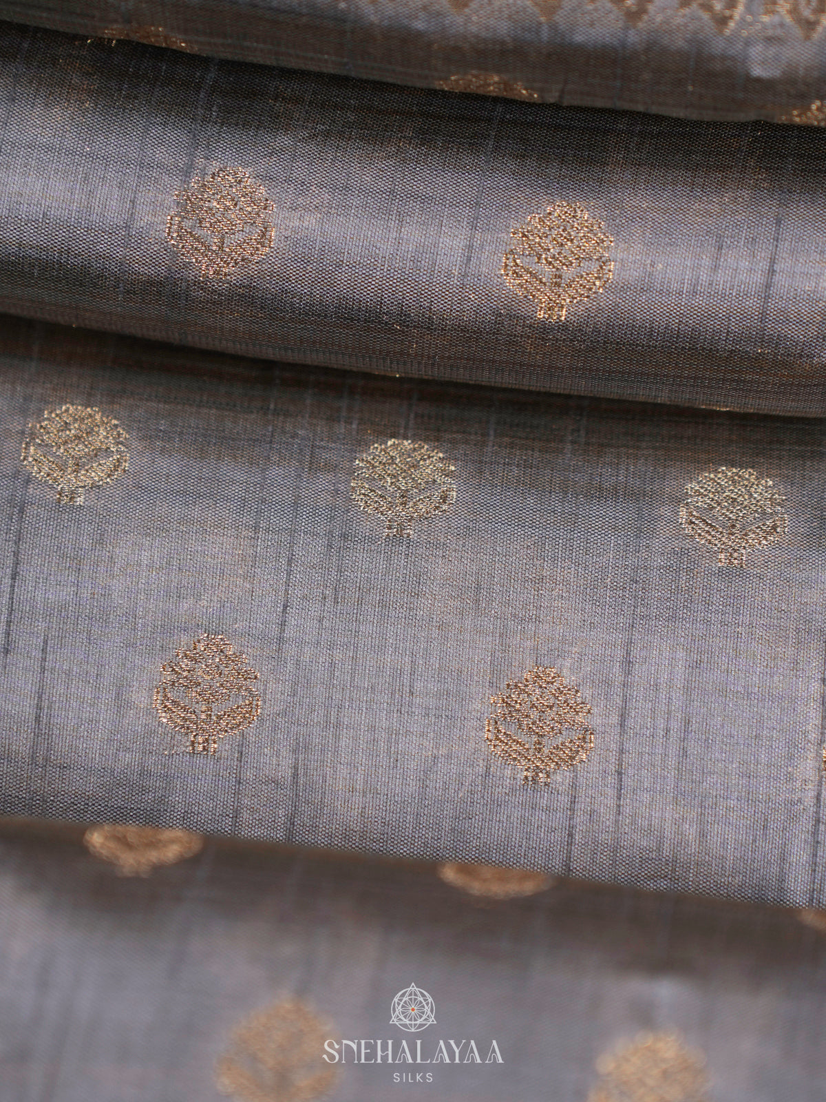 Grey Raw Silk Saree