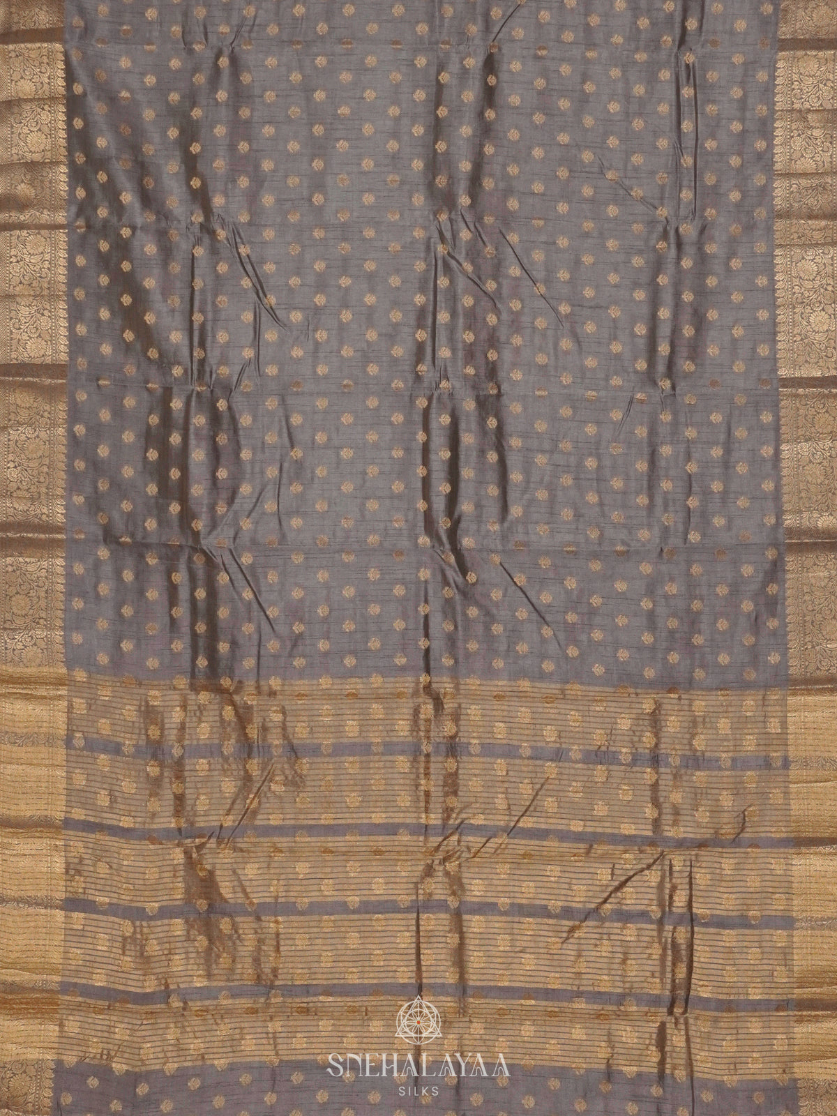 Grey Raw Silk Saree