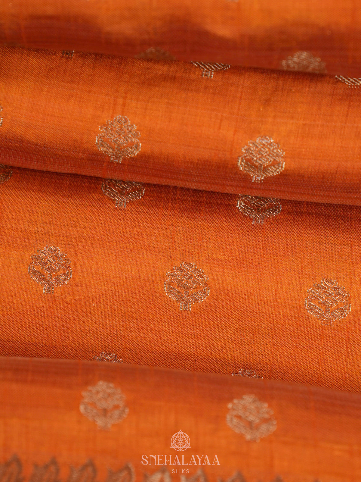 Orange Raw Silk Saree