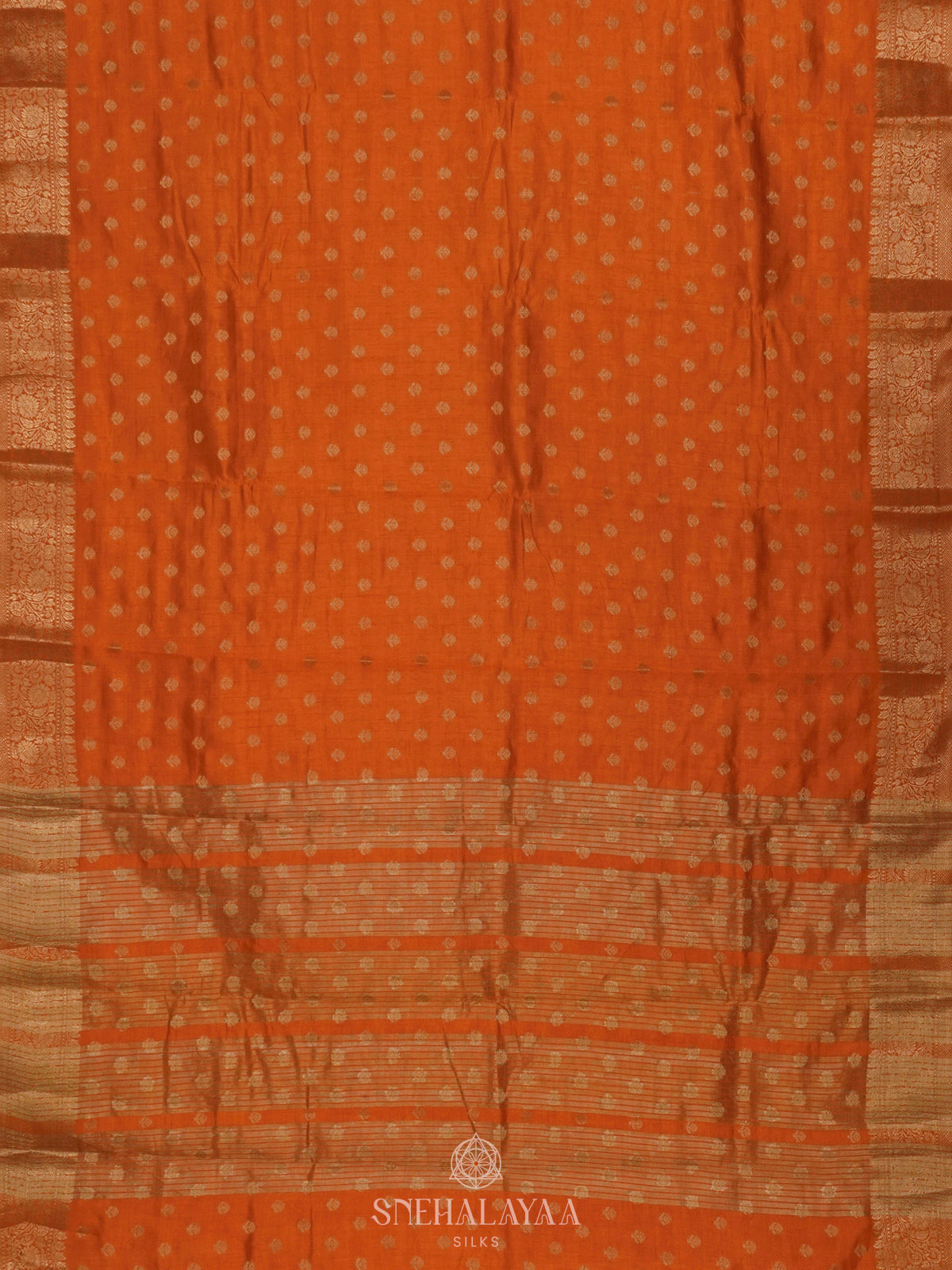 Orange Raw Silk Saree