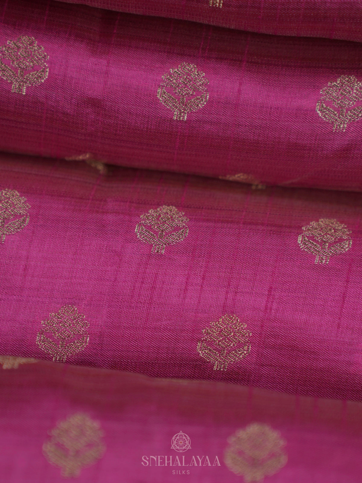 Magenta Pink Raw Silk Saree