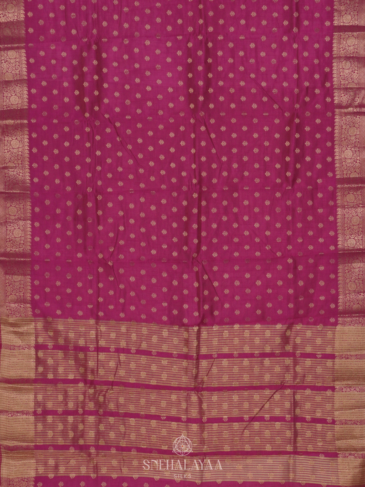 Magenta Pink Raw Silk Saree