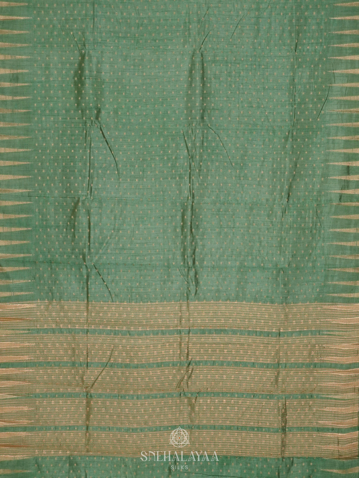 Pale Green Raw Silk Saree