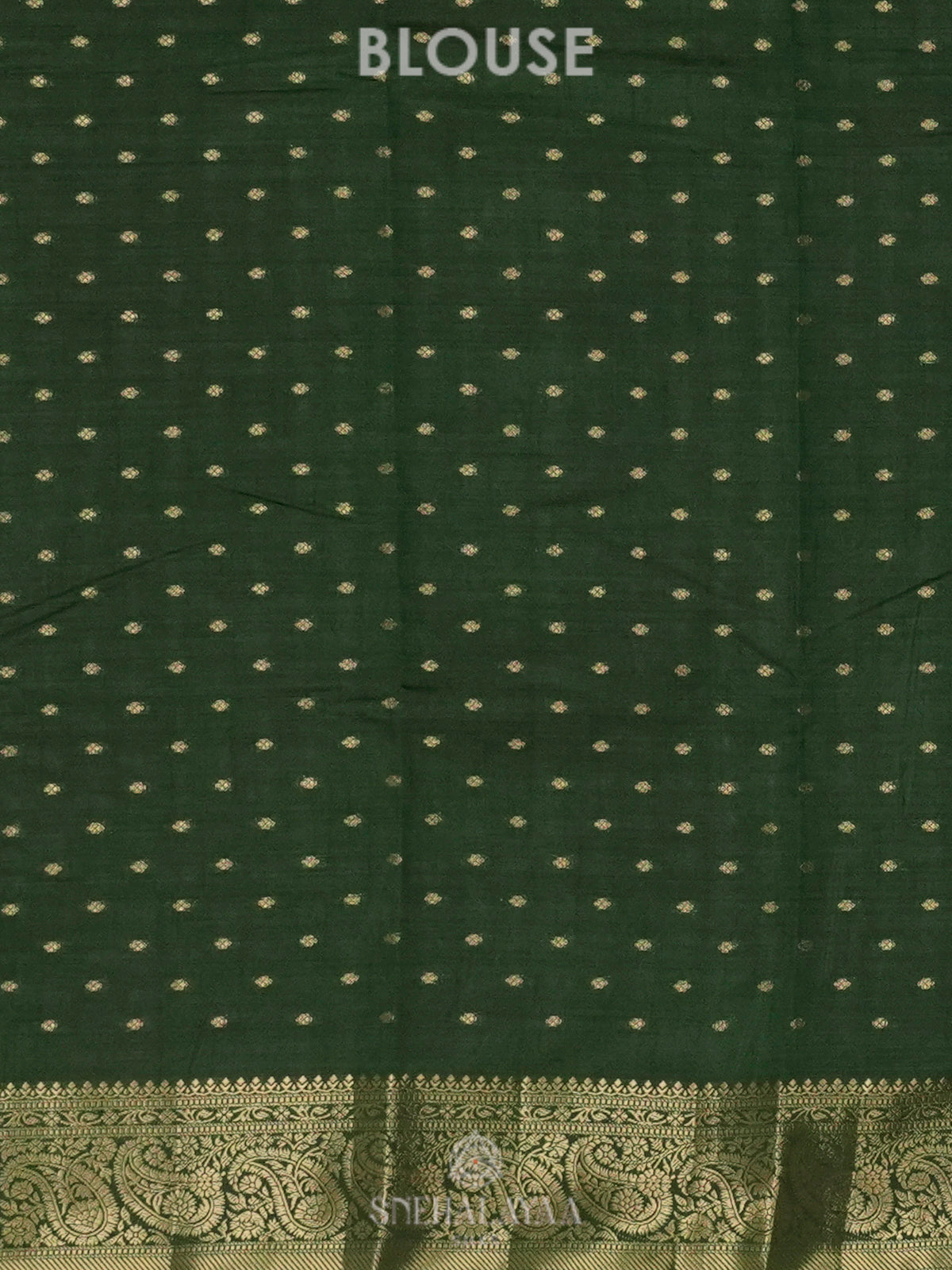 Forest Green Raw Silk Saree