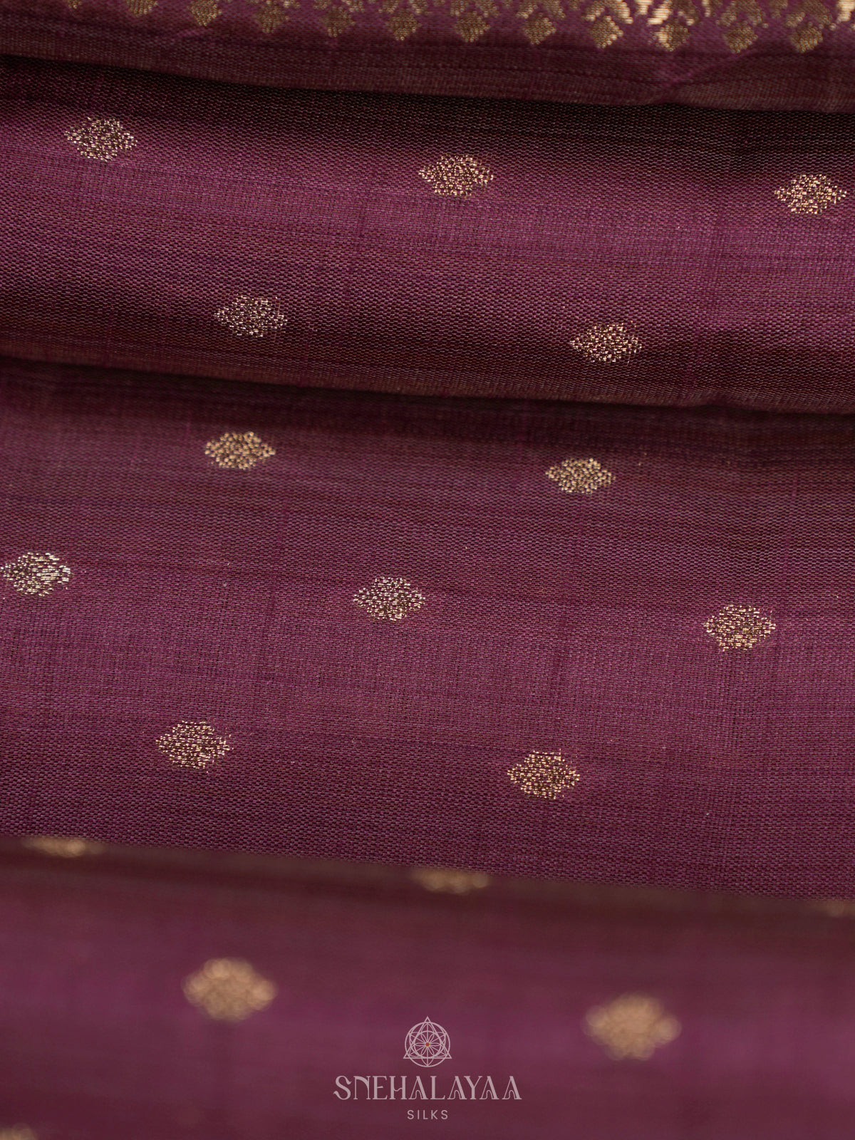 Plum Raw Silk Saree