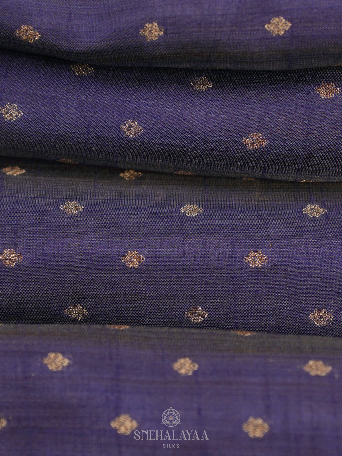 Navy Blue Raw Silk Saree