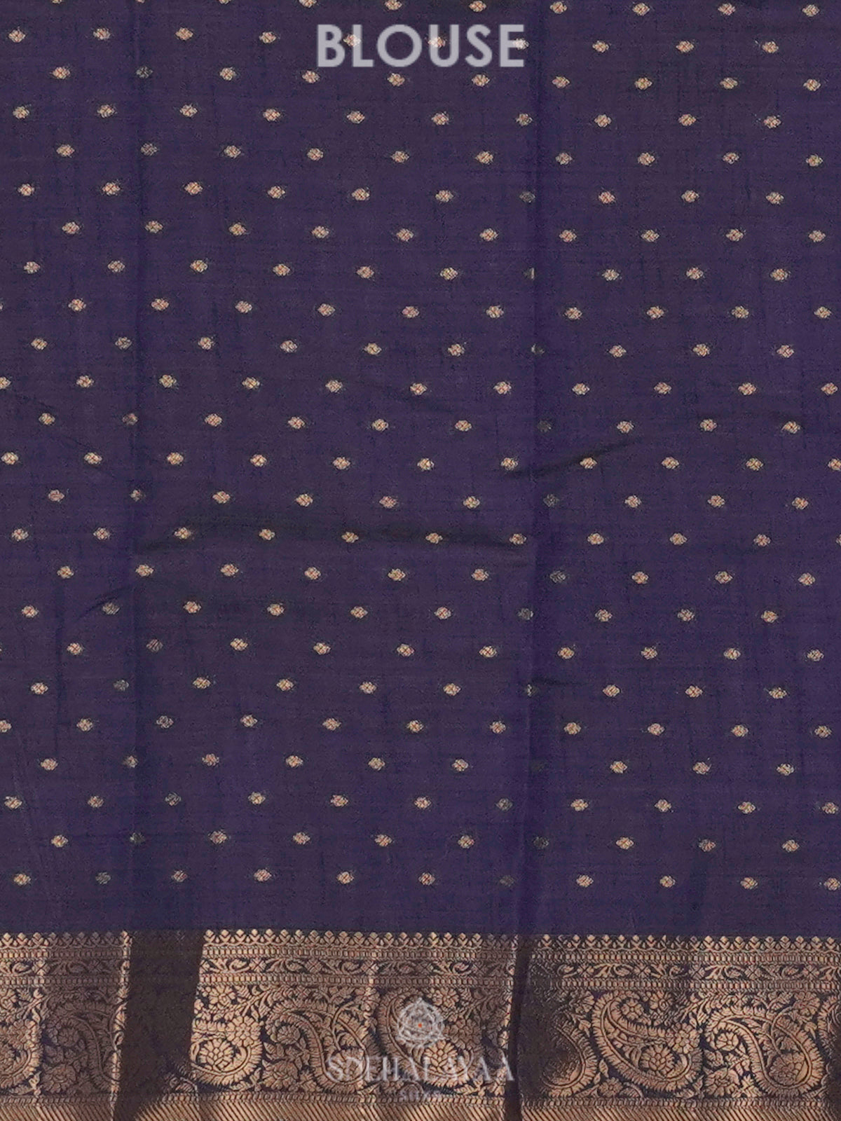 Navy Blue Raw Silk Saree